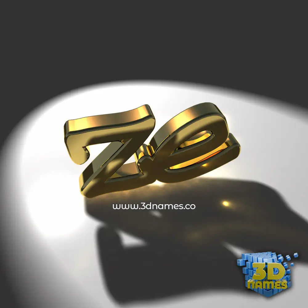ze in Gold Shine style - 3D name wallpaper