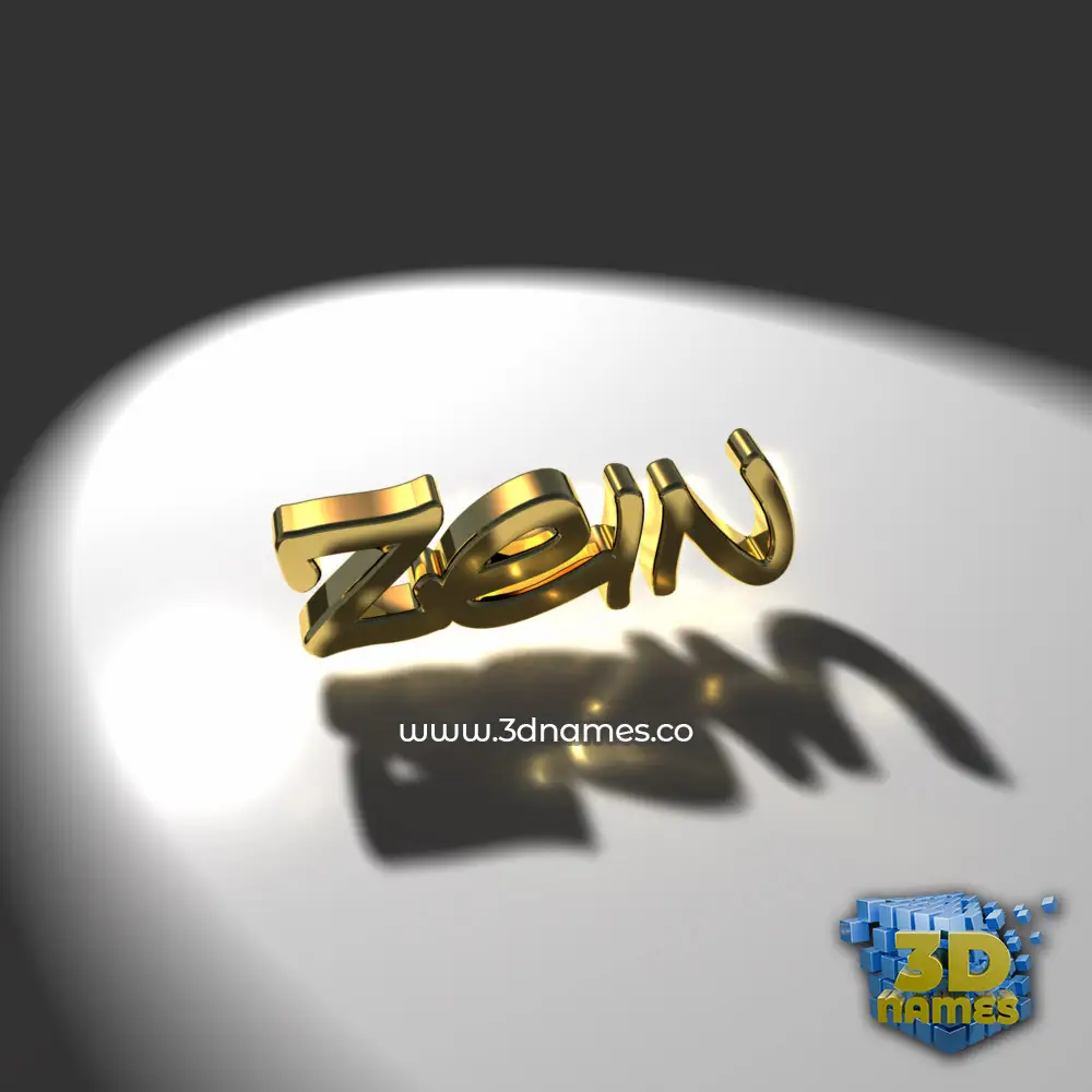 zein in Gold Shine style - 3D name wallpaper