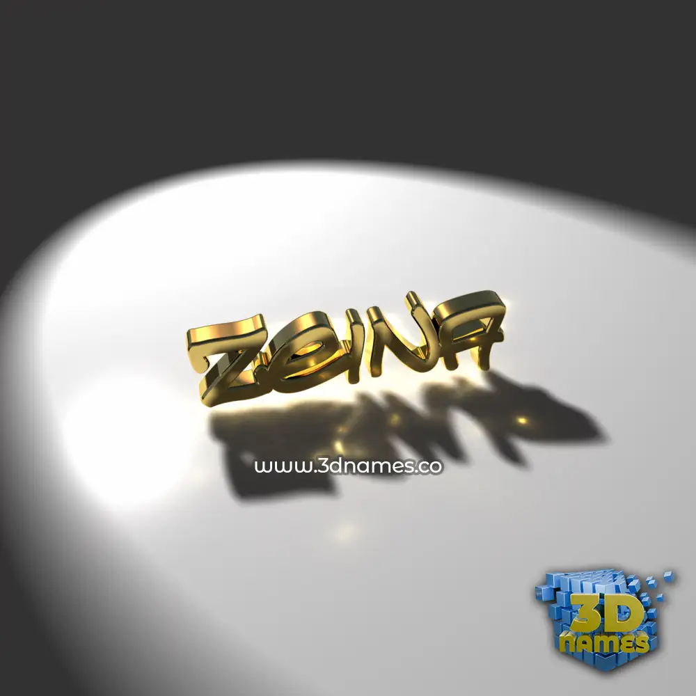 zeina in Gold Shine style - 3D name wallpaper