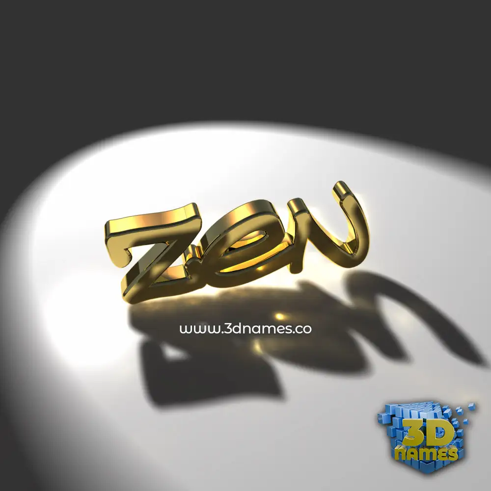 zen in Gold Shine style - 3D name wallpaper