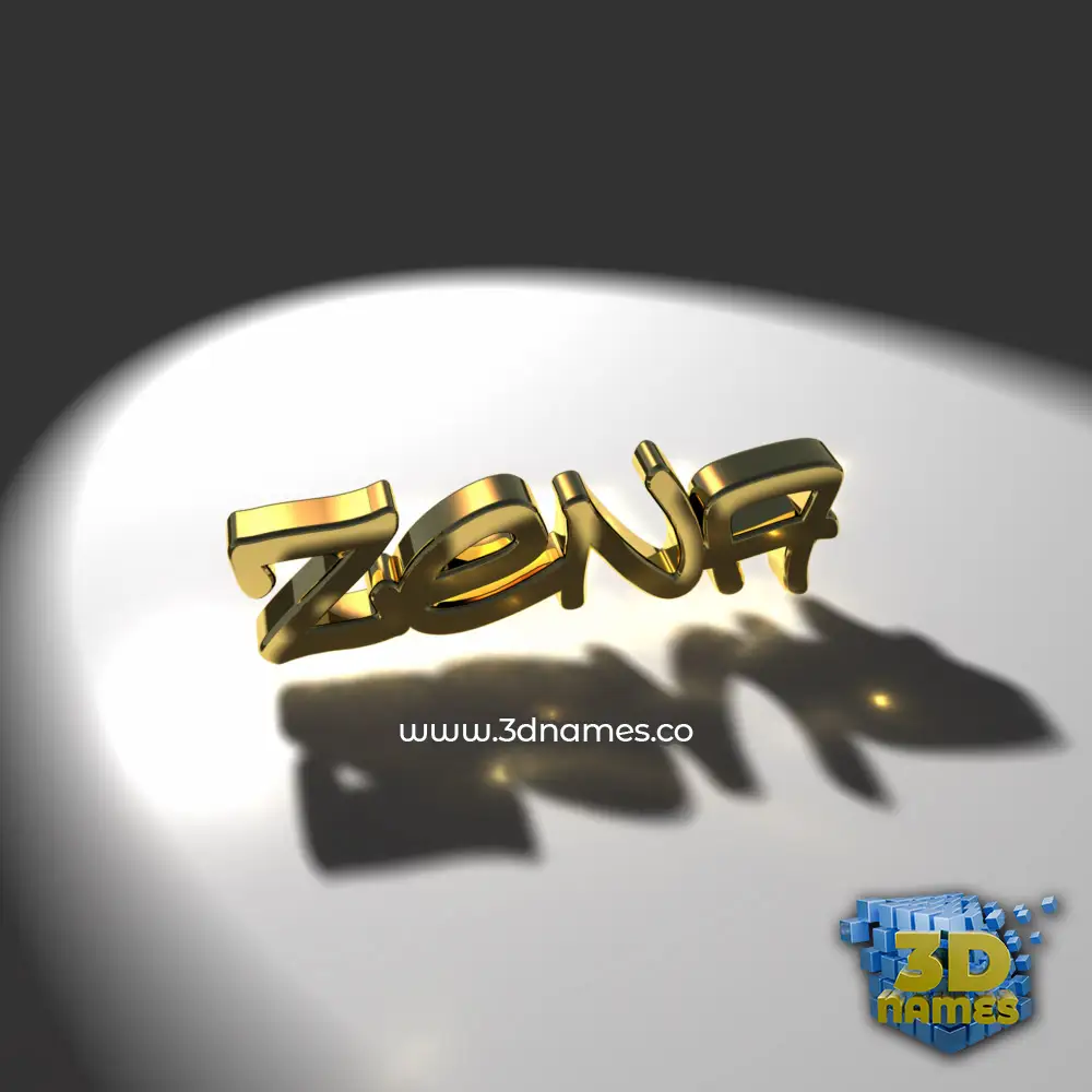 zena in Gold Shine style - 3D name wallpaper