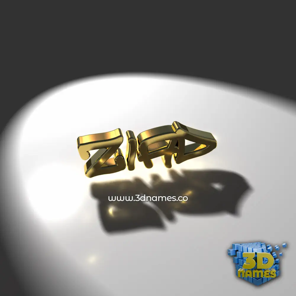 ziad in Gold Shine style - 3D name wallpaper