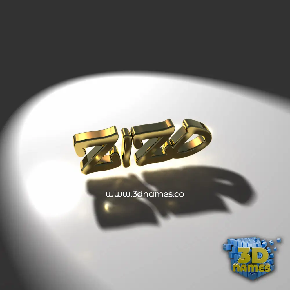 zizo in Gold Shine style - 3D name wallpaper