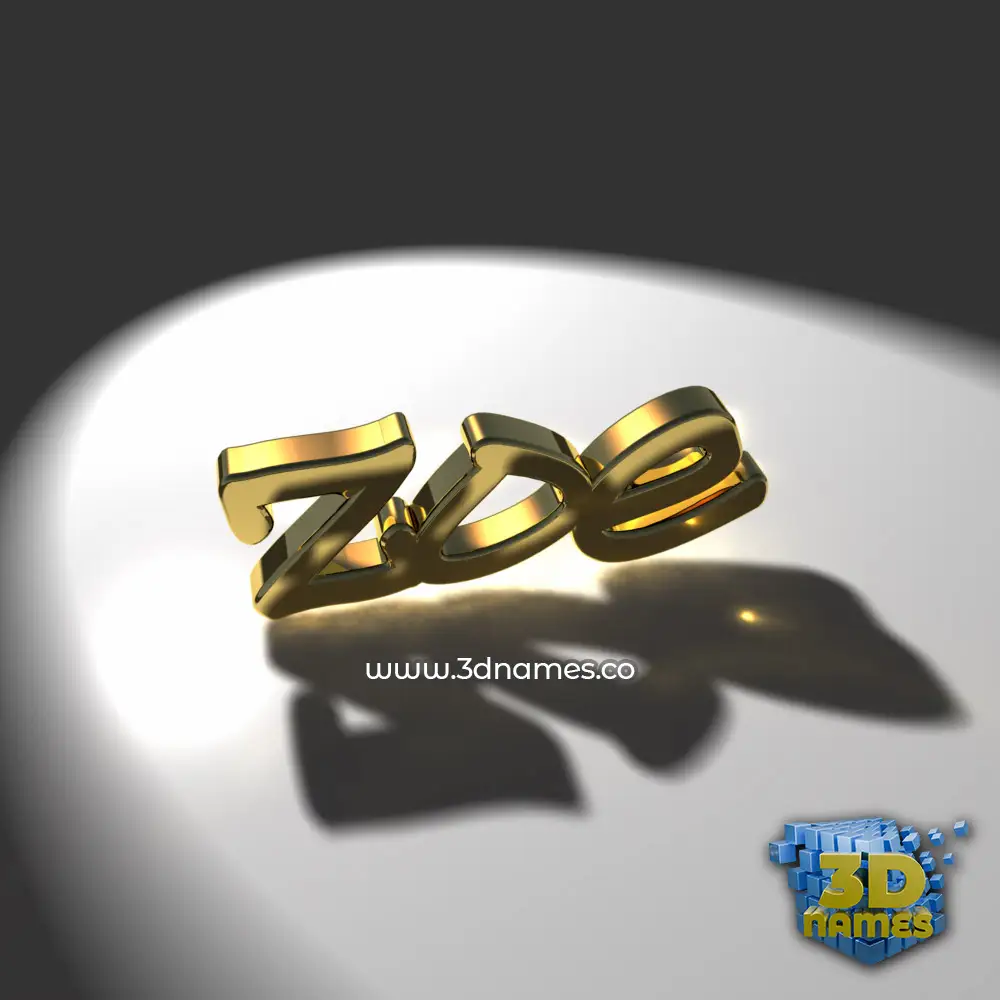 zoe in Gold Shine style - 3D name wallpaper