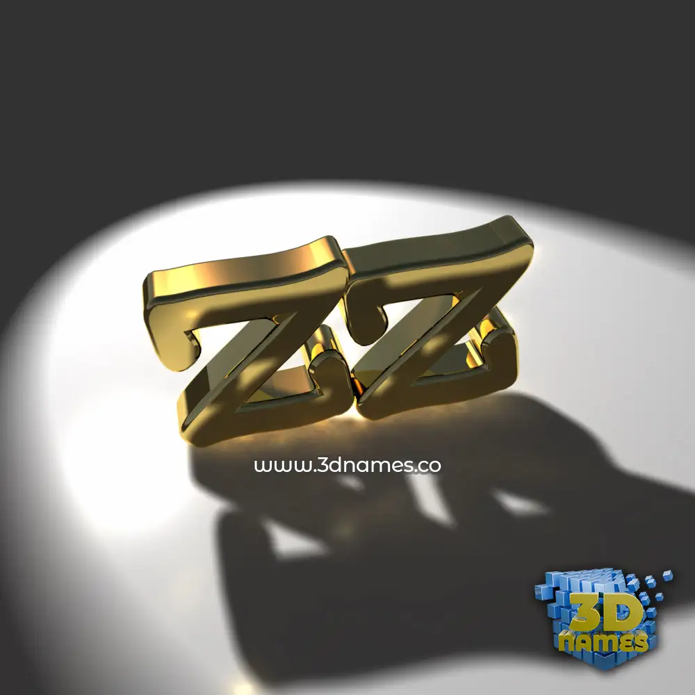 zz in Gold Shine style - 3D name wallpaper