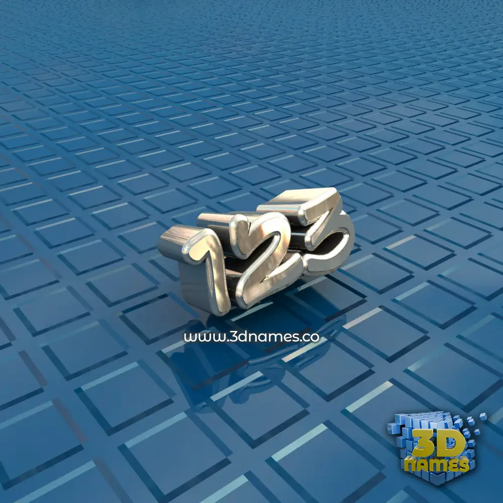 123 in Blue Bling style - 3D name wallpaper
