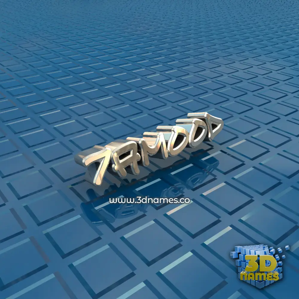 7amood in Blue Bling style - 3D name wallpaper