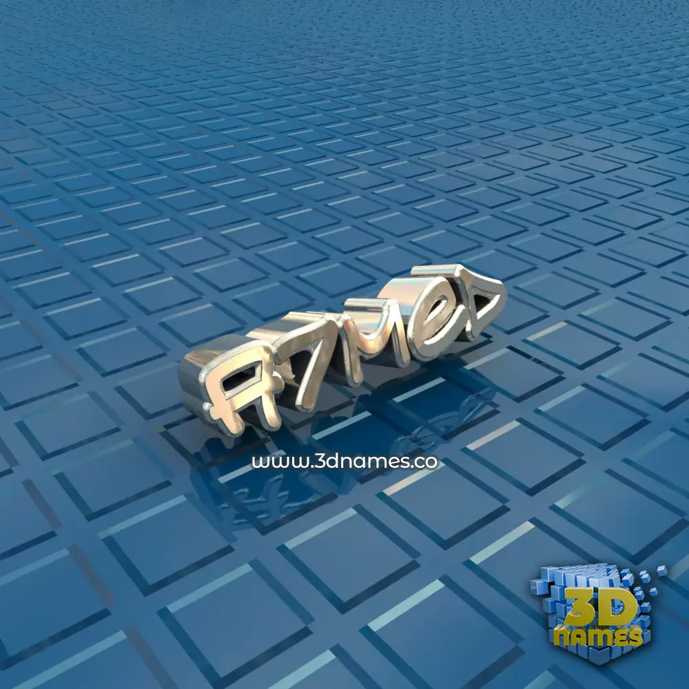 a7med in Blue Bling style - 3D name wallpaper
