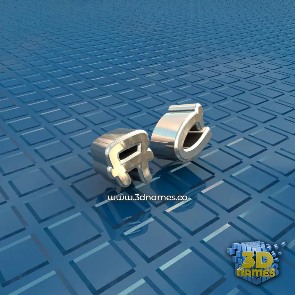 a c in Blue Bling style - 3D name wallpaper