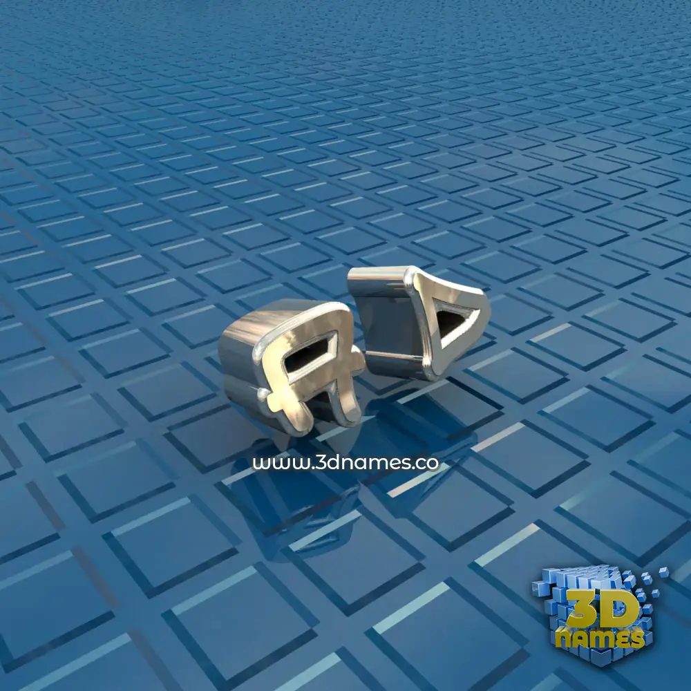 a d in Blue Bling style - 3D name wallpaper