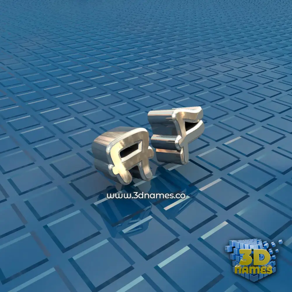 a f in Blue Bling style - 3D name wallpaper