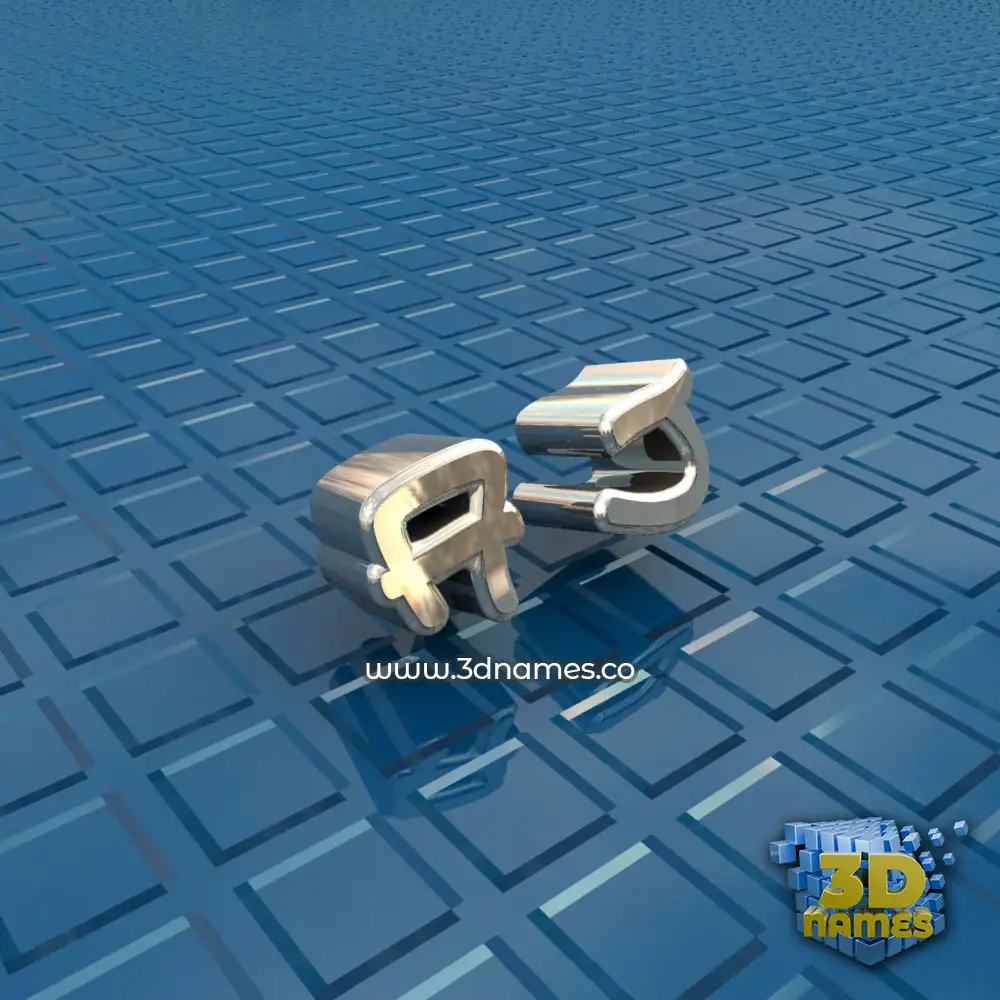 a j in Blue Bling style - 3D name wallpaper