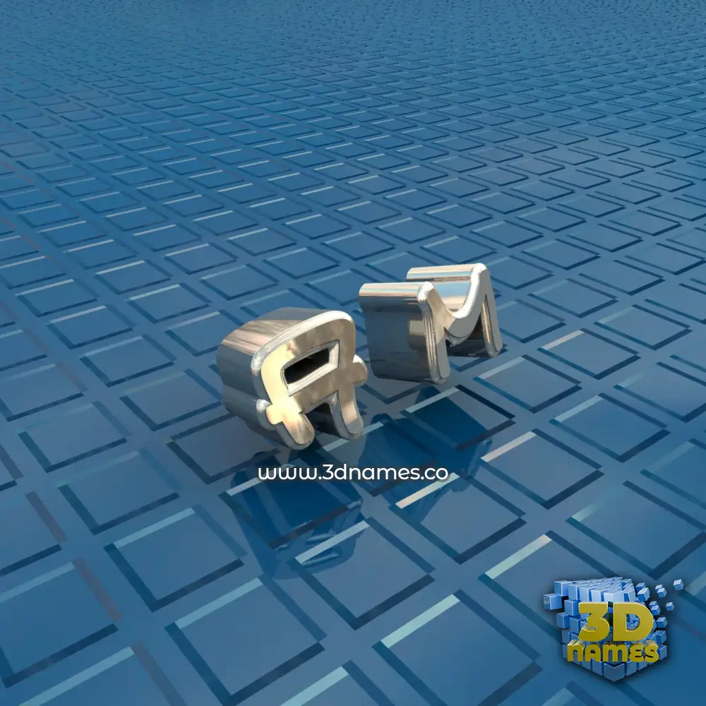 a m in Blue Bling style - 3D name wallpaper