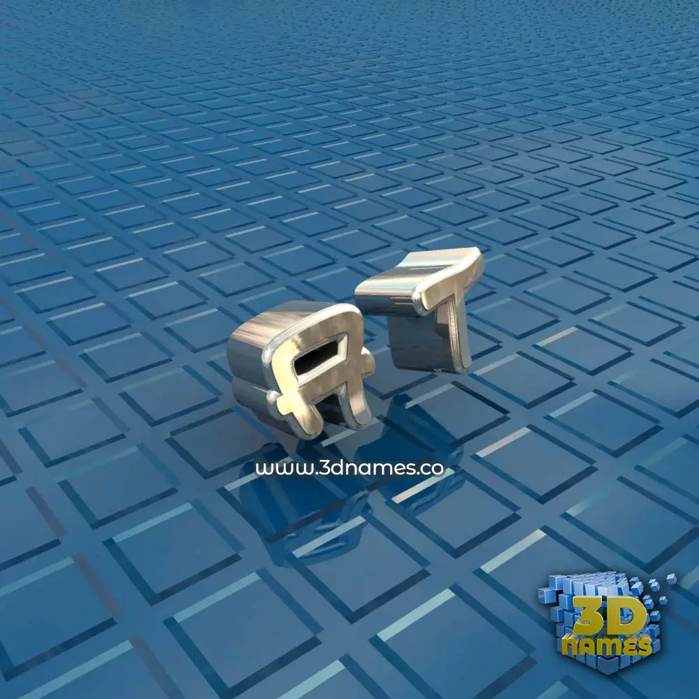 a t in Blue Bling style - 3D name wallpaper