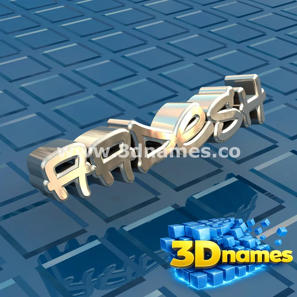 aadesh in Blue Bling style - 3D name wallpaper