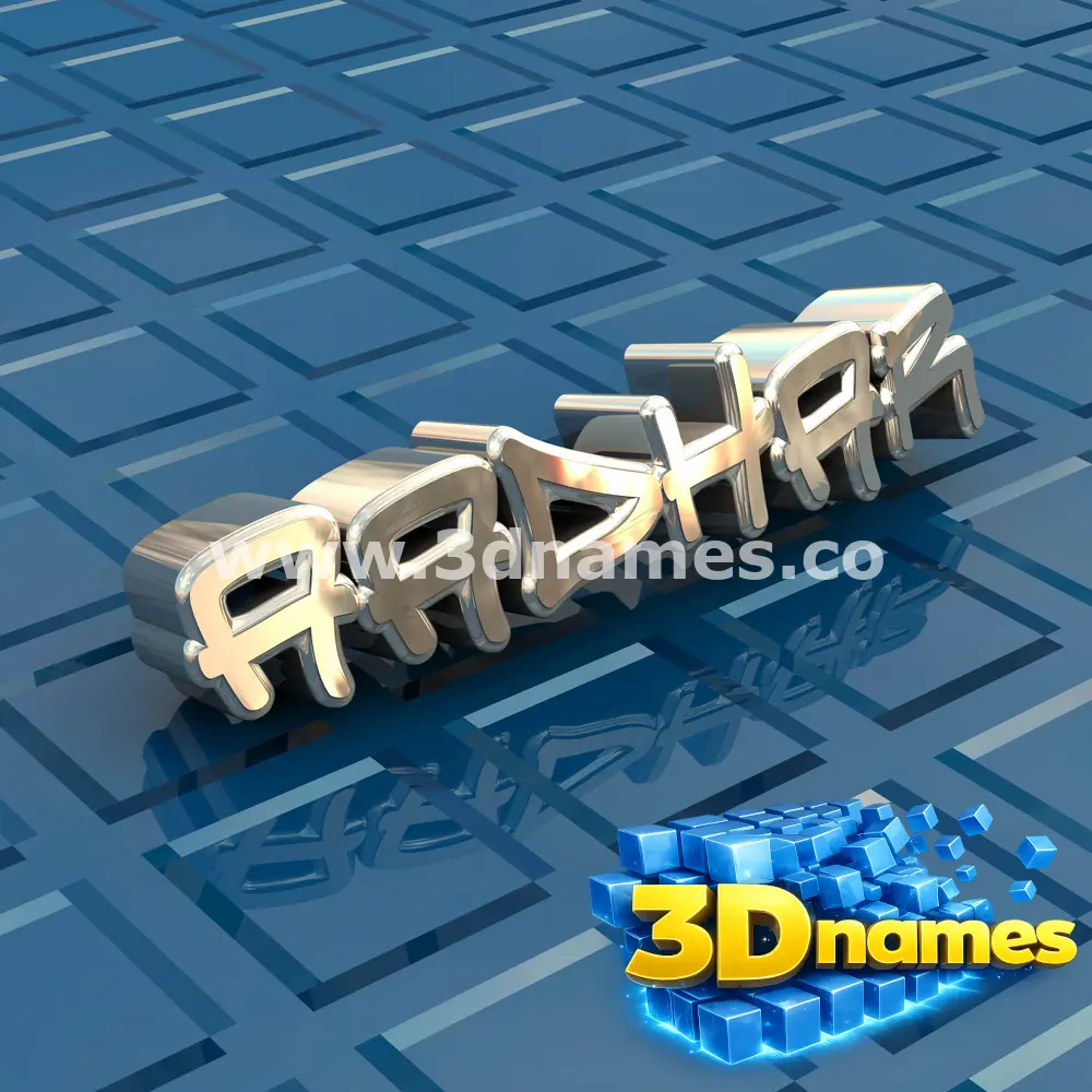 aadhar in Blue Bling style - 3D name wallpaper