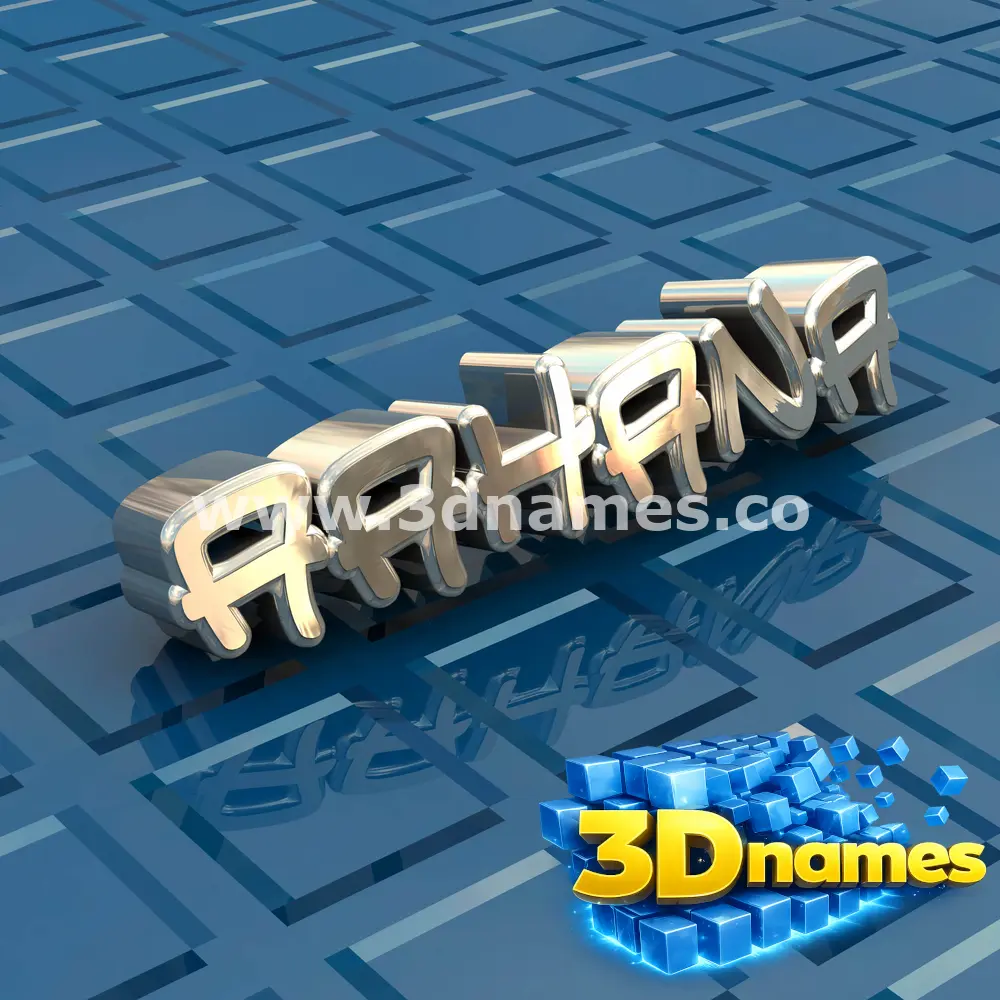 aahana in Blue Bling style - 3D name wallpaper