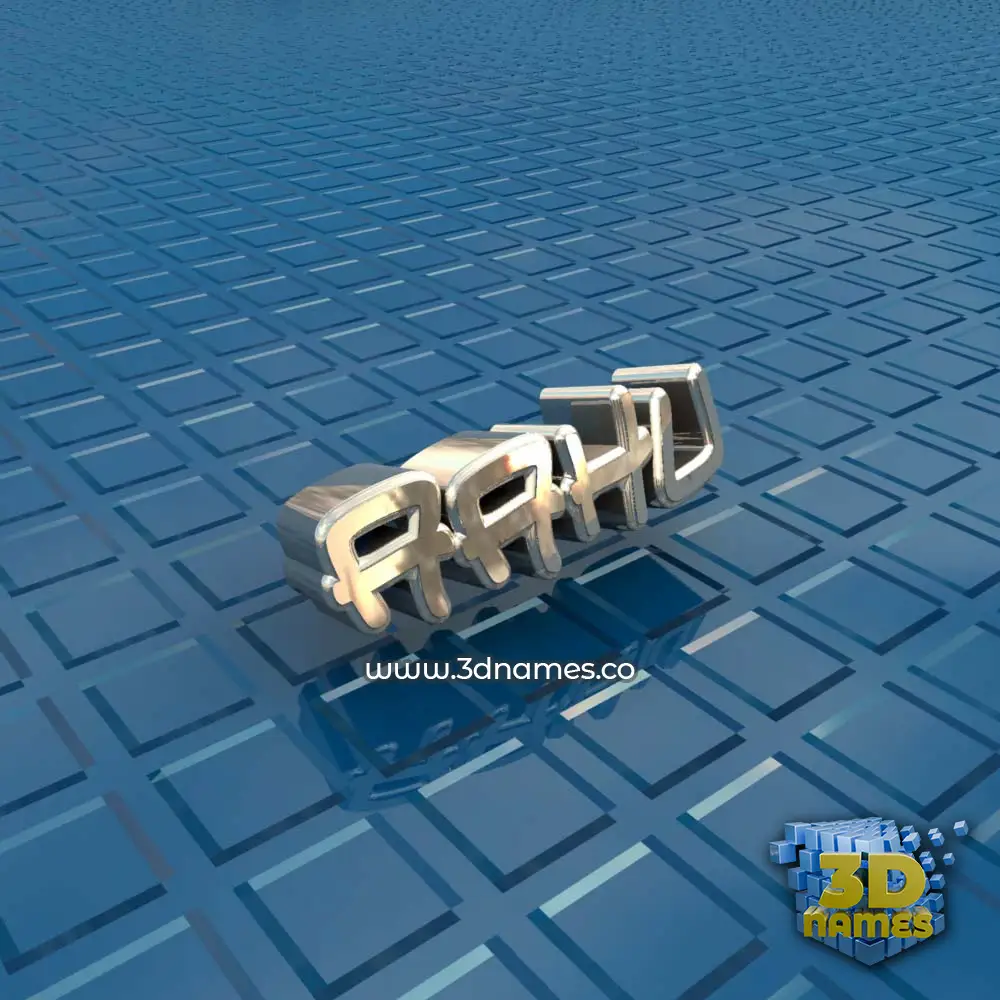 aahu in Blue Bling style - 3D name wallpaper
