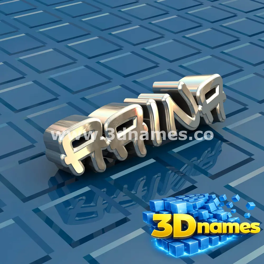 aaina in Blue Bling style - 3D name wallpaper