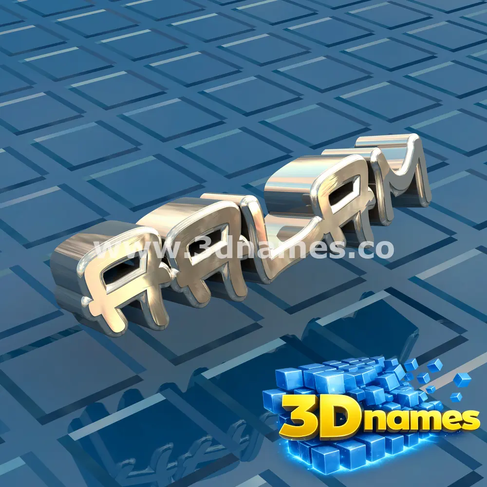 aalam in Blue Bling style - 3D name wallpaper