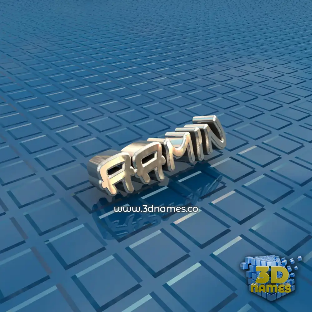 aamin in Blue Bling style - 3D name wallpaper