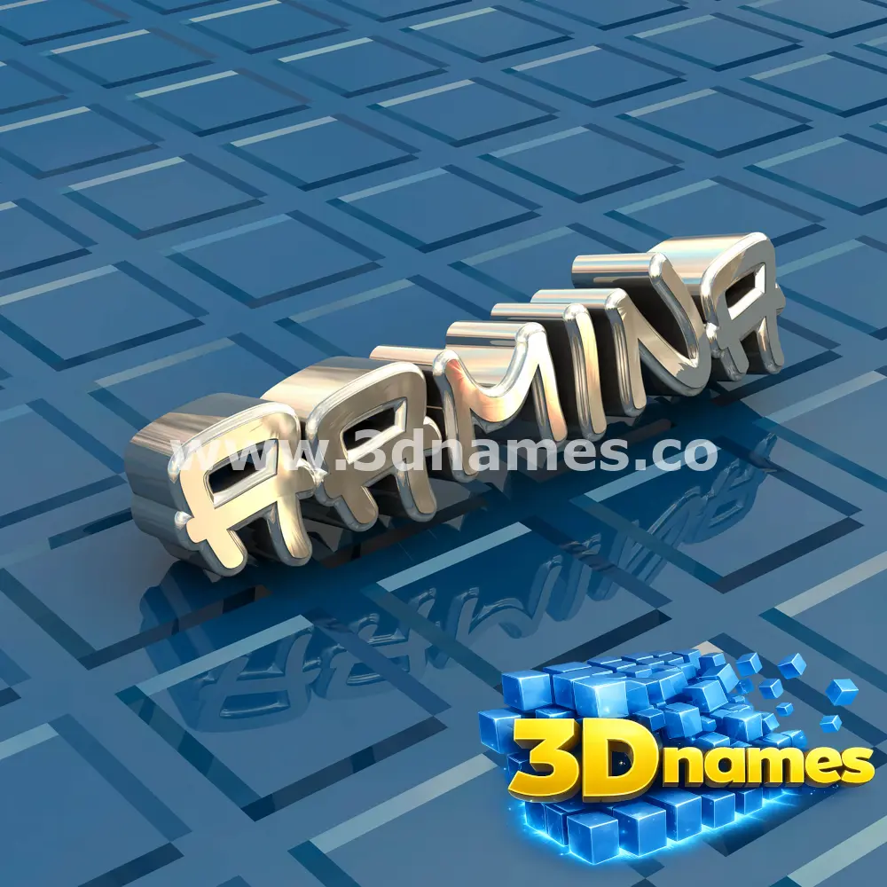 aamina in Blue Bling style - 3D name wallpaper