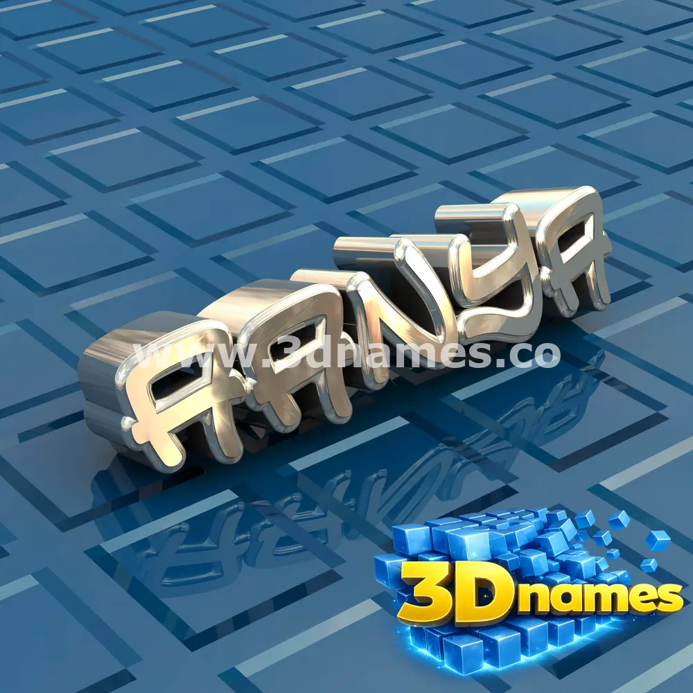 aanya in Blue Bling style - 3D name wallpaper