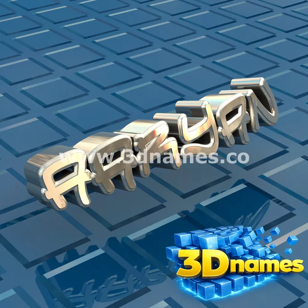 aaryan in Blue Bling style - 3D name wallpaper