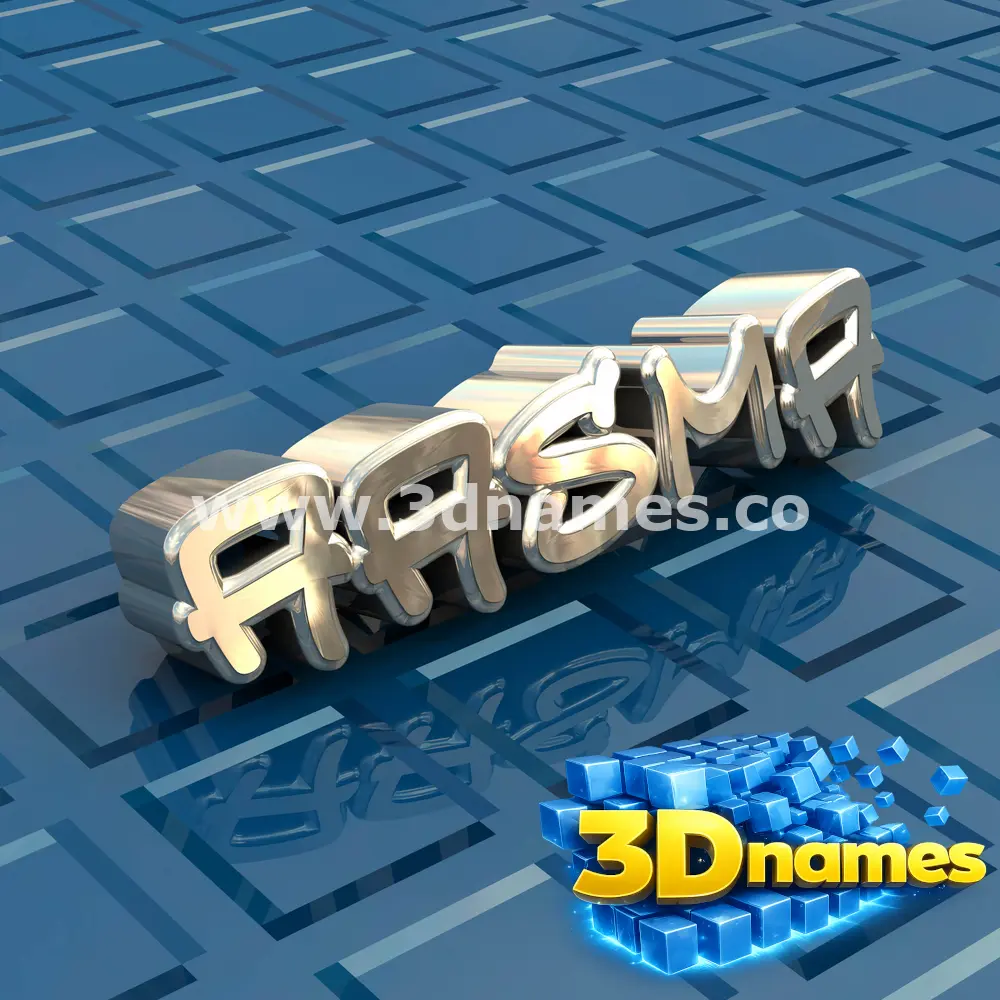 aasma in Blue Bling style - 3D name wallpaper