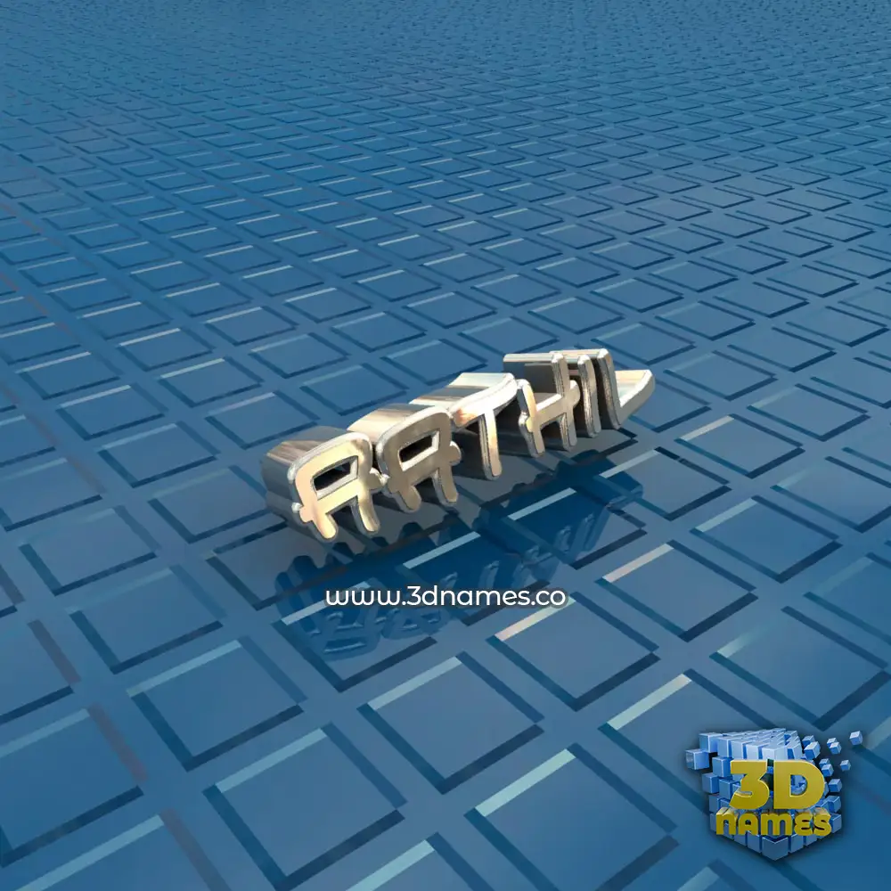 aathil in Blue Bling style - 3D name wallpaper