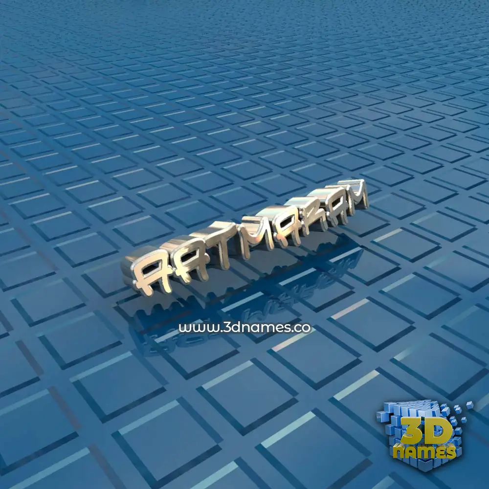 aatmaram in Blue Bling style - 3D name wallpaper
