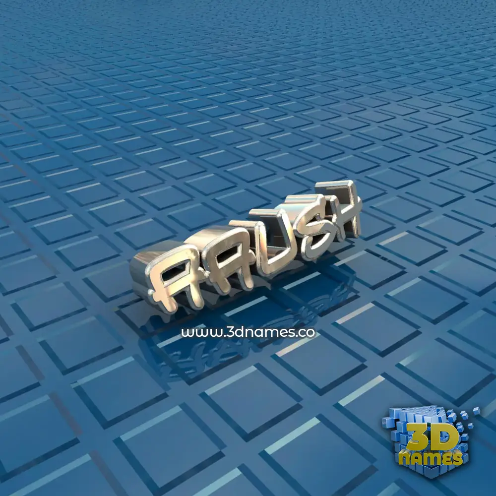 aaush in Blue Bling style - 3D name wallpaper