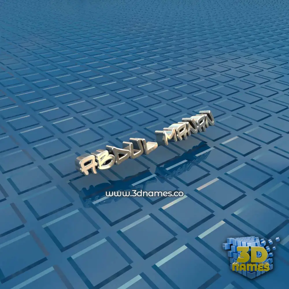 abdul manan in Blue Bling style - 3D name wallpaper