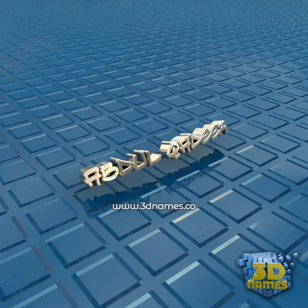abdul qadeer in Blue Bling style - 3D name wallpaper