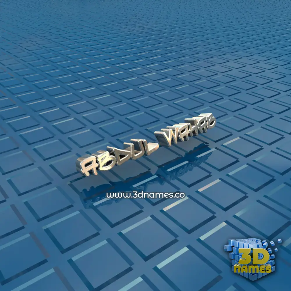 abdul wahab in Blue Bling style - 3D name wallpaper