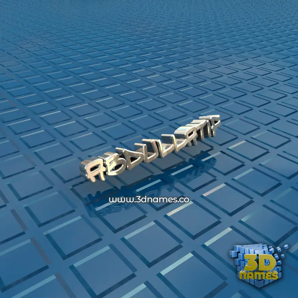 abdullatif in Blue Bling style - 3D name wallpaper