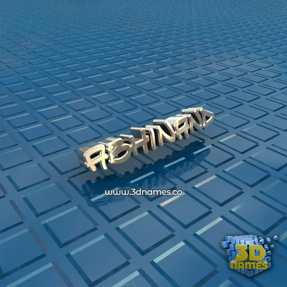 abhinand in Blue Bling style - 3D name wallpaper