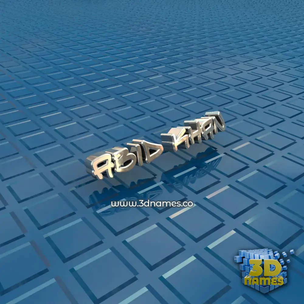 abid khan in Blue Bling style - 3D name wallpaper