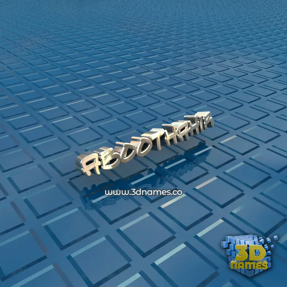 aboothahir in Blue Bling style - 3D name wallpaper