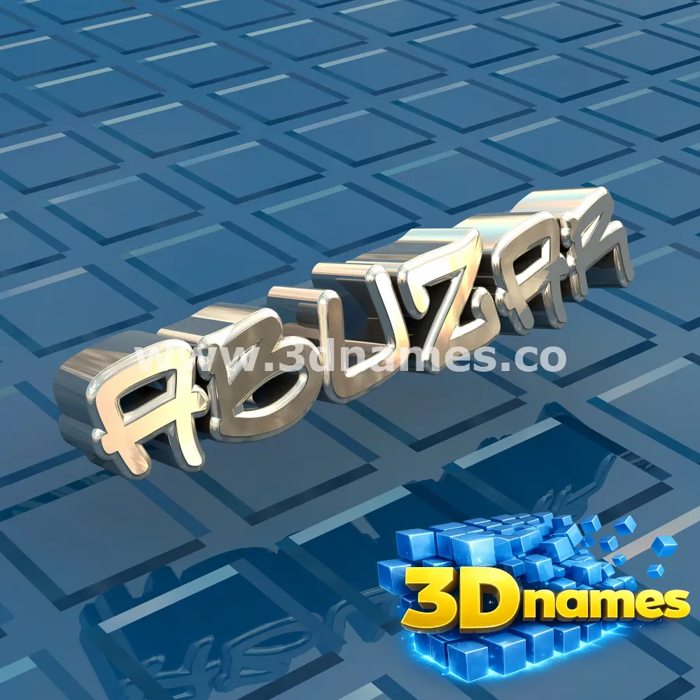 abuzar in Blue Bling style - 3D name wallpaper