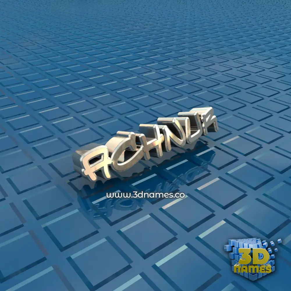 achnur in Blue Bling style - 3D name wallpaper
