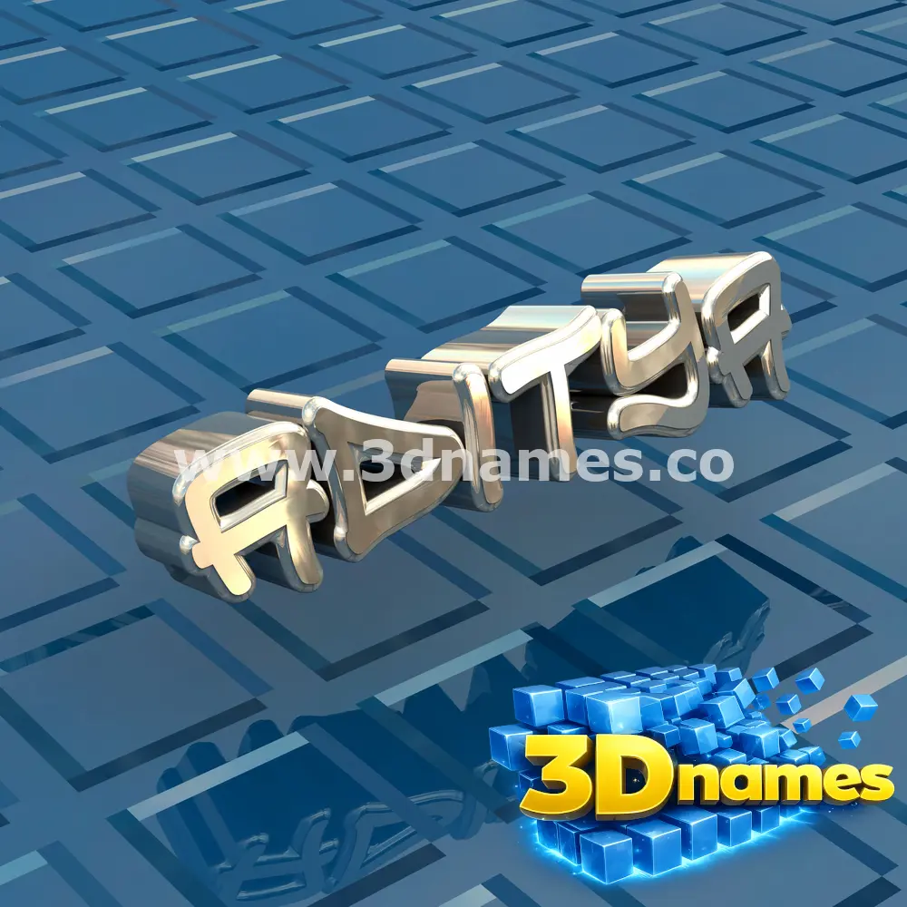 aditya in Blue Bling style - 3D name wallpaper