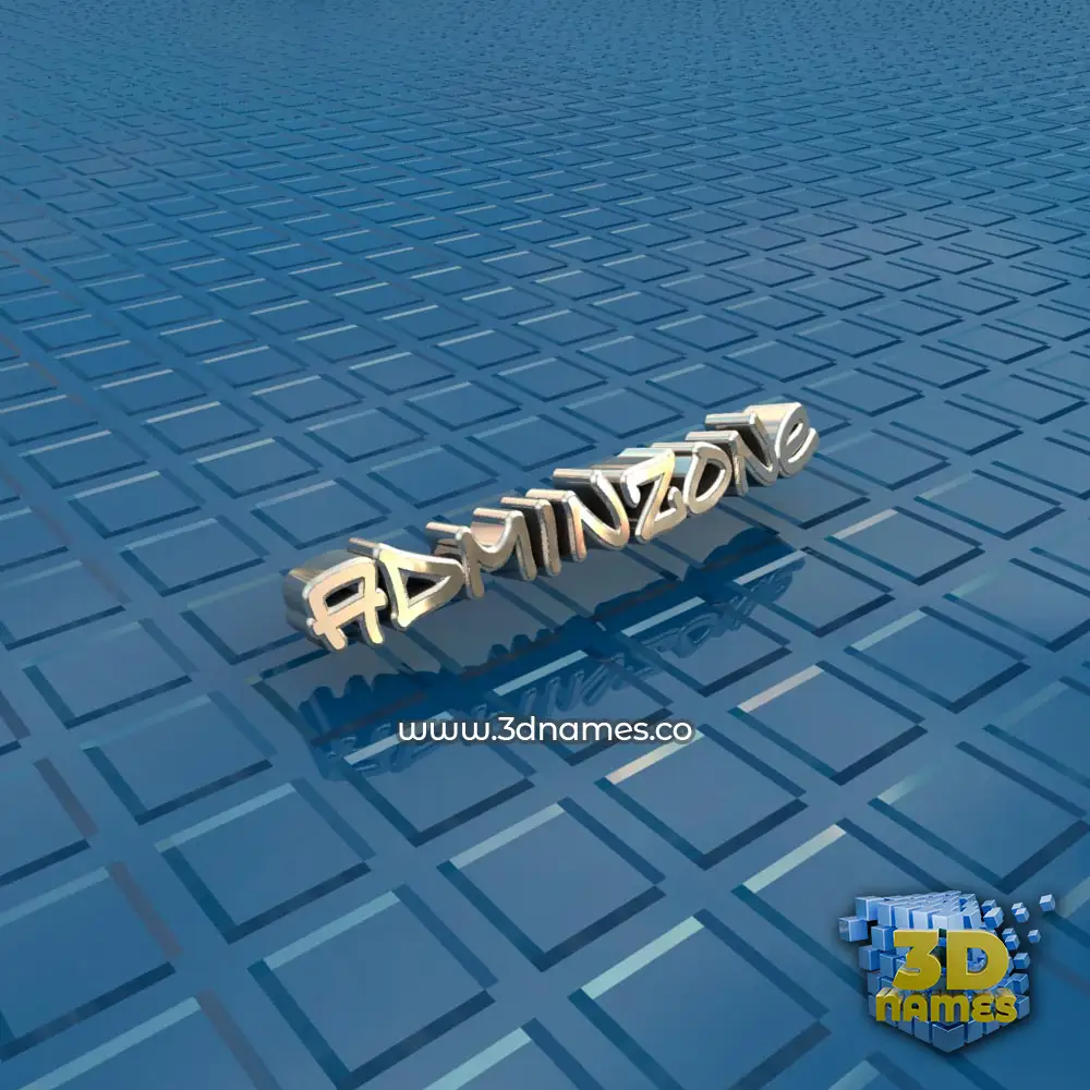 adminzone in Blue Bling style - 3D name wallpaper
