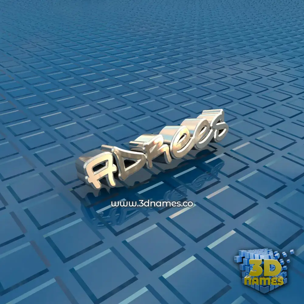 adrees in Blue Bling style - 3D name wallpaper