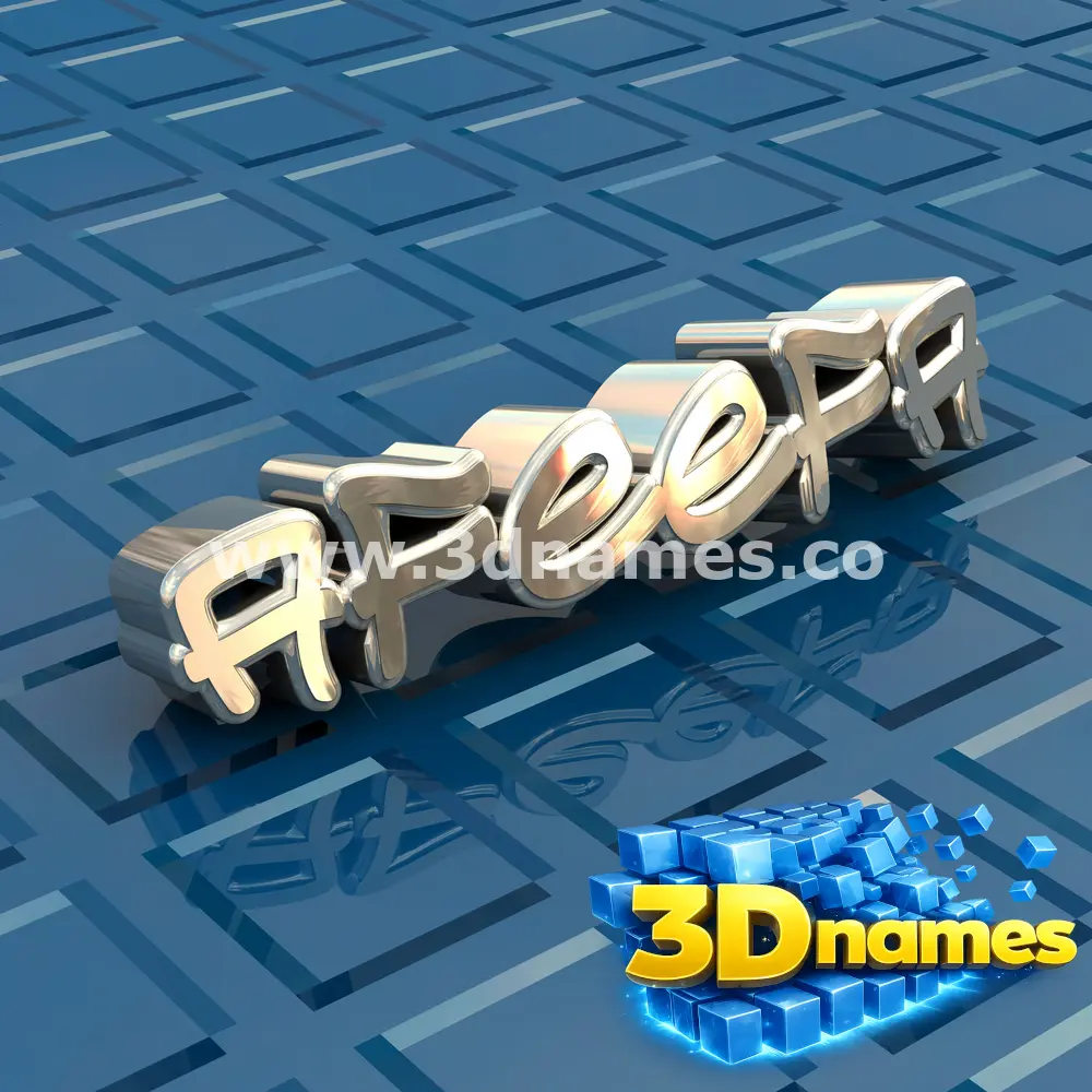 afeefa in Blue Bling style - 3D name wallpaper