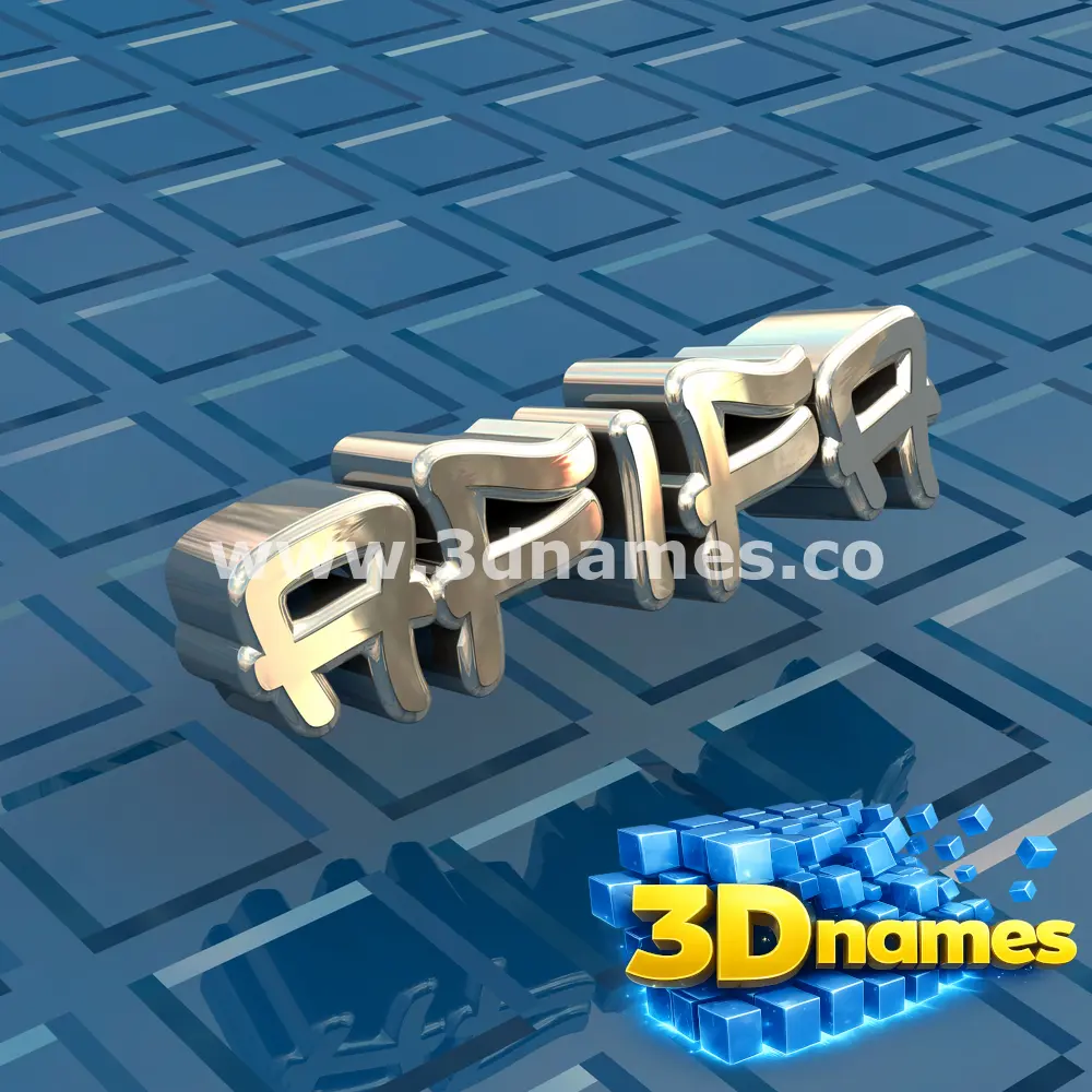 afifa in Blue Bling style - 3D name wallpaper