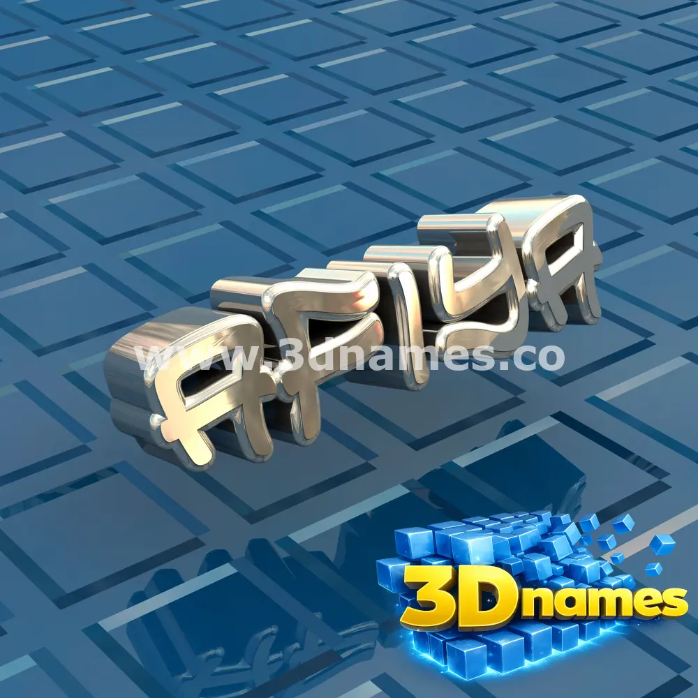 afiya in Blue Bling style - 3D name wallpaper