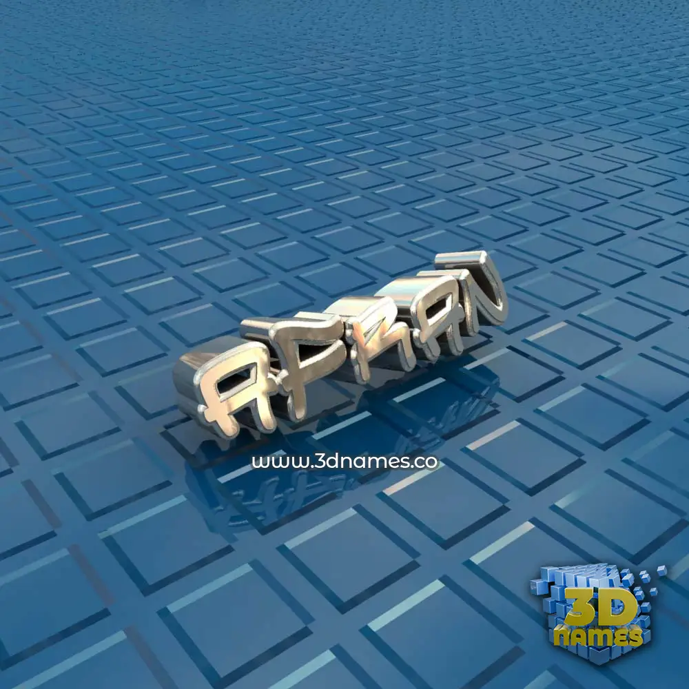 afran in Blue Bling style - 3D name wallpaper