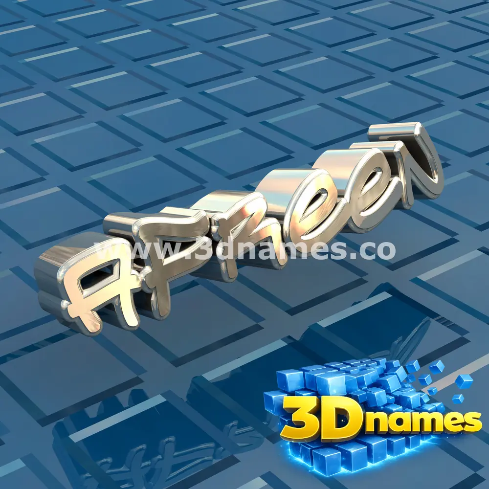 afreen in Blue Bling style - 3D name wallpaper