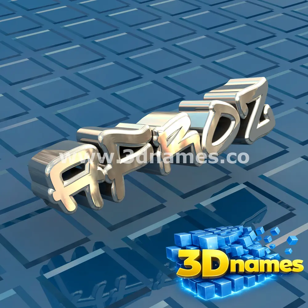 afroz in Blue Bling style - 3D name wallpaper